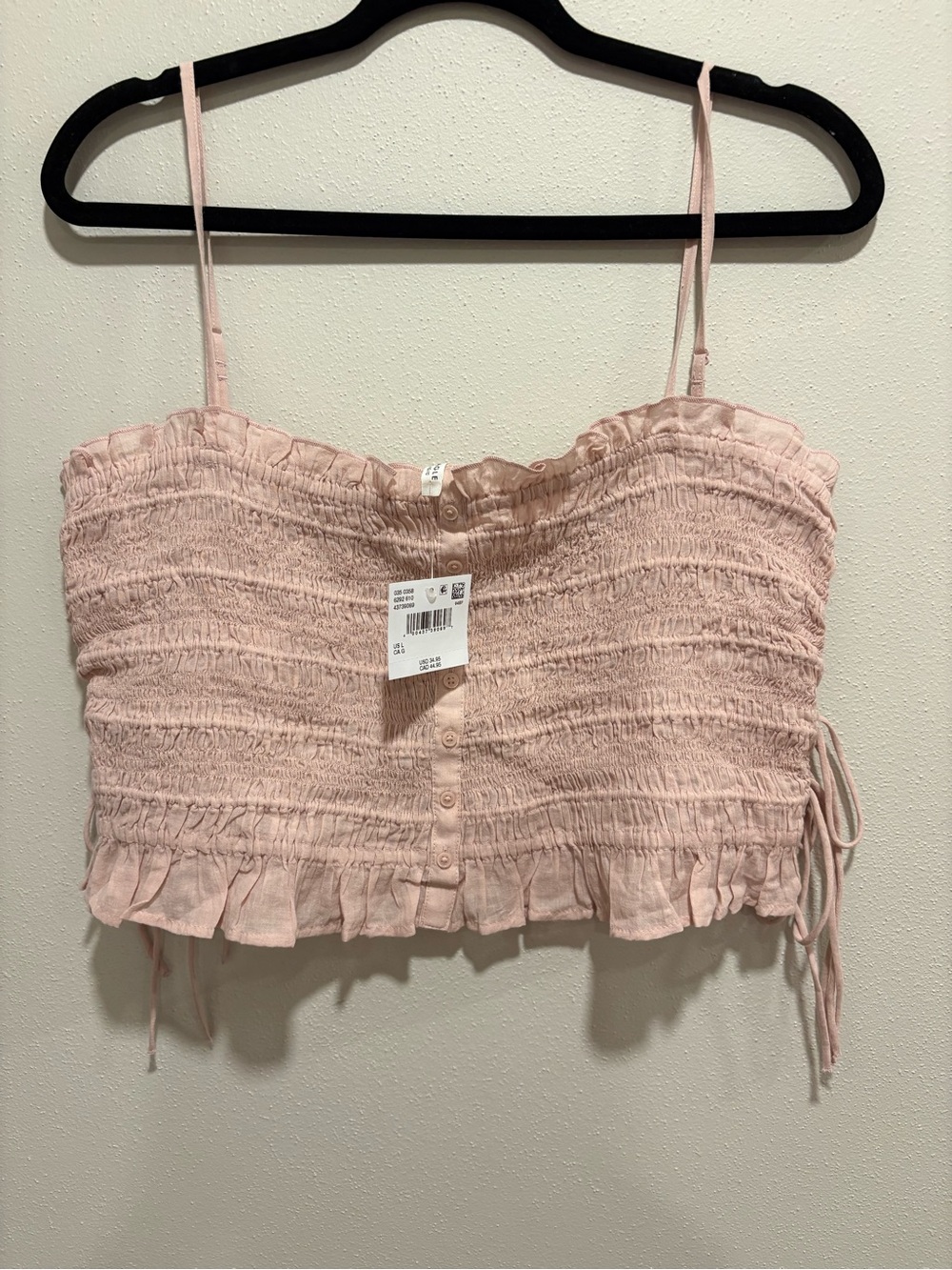 AEO size large pink cropped tank